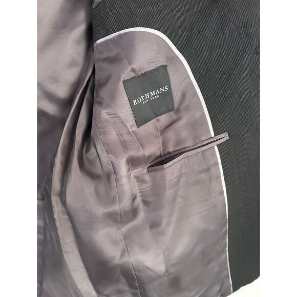 Rothmans New York Mr. Brown Wool Pinstripe Blazer 40R - Picture 7 of 9
